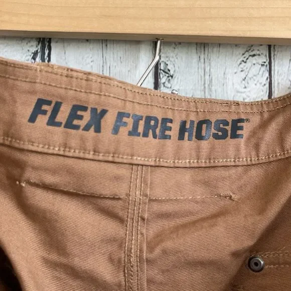 Duluth Trading Mens Flex Fire Hose Pants Size 40x29 Relaxed Fit Khaki Workwear - Picture 9 of 13